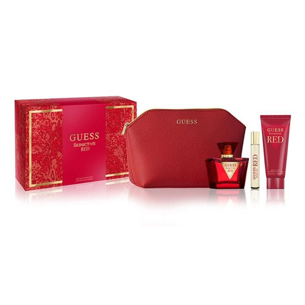 Guess Seductive Red Eau De Toilette Gift Set For Men Pouch