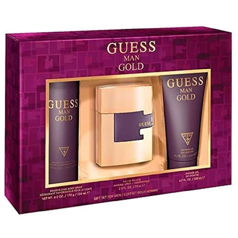 Guess Gold Man Eau De Toilette Gift Set For Men