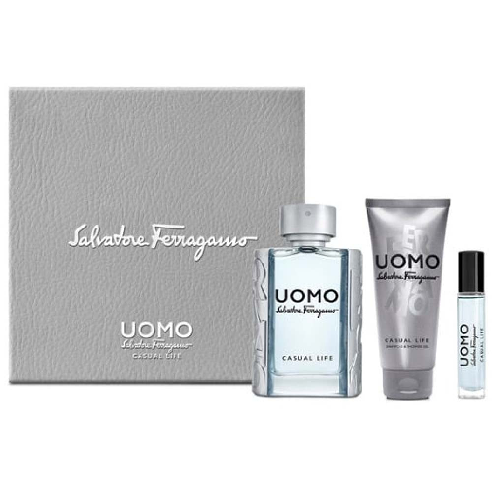 Salvatore Ferragamo Uomo Casual Life Eau De Toilette Gift Set For Men