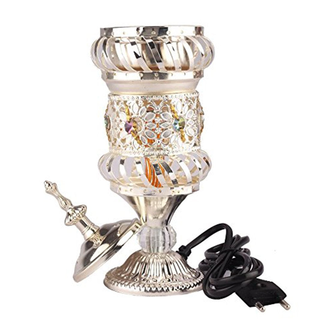 Electrical Bakhoor Burner & 50g Fragrance Paste Iron Incense Holder - Silver (Oud/BAKHOOR/LOBAAN)