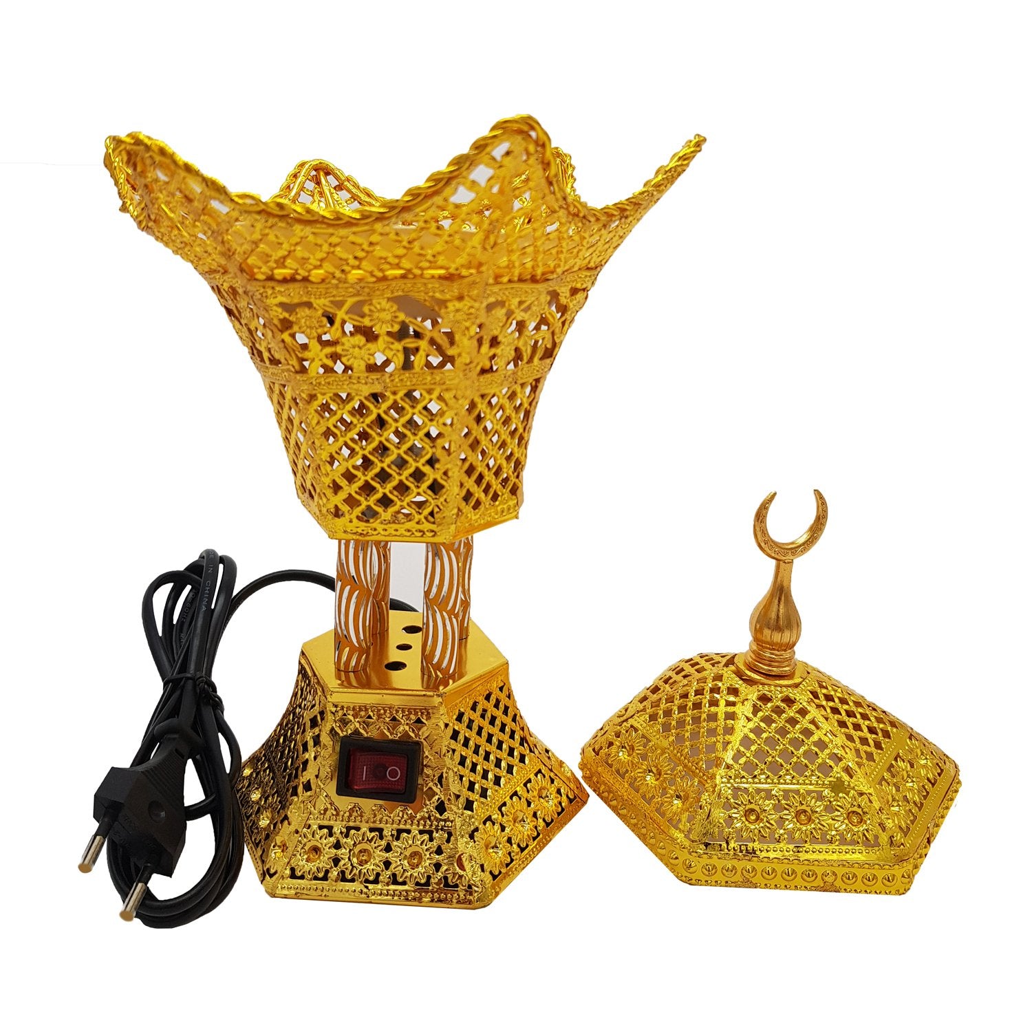 Electrical Bakhoor Burner & 50g Fragrance Paste - Golden