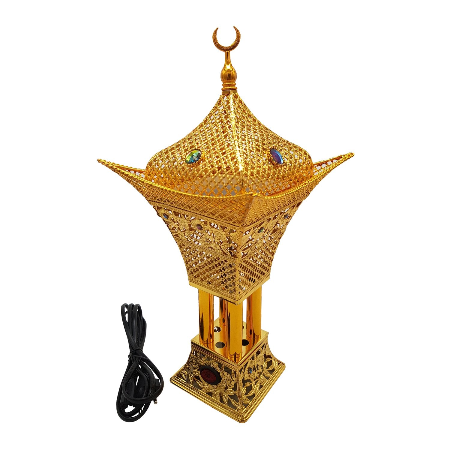 Electrical Bakhoor Burner & 50g Fragrance Paste - Golden