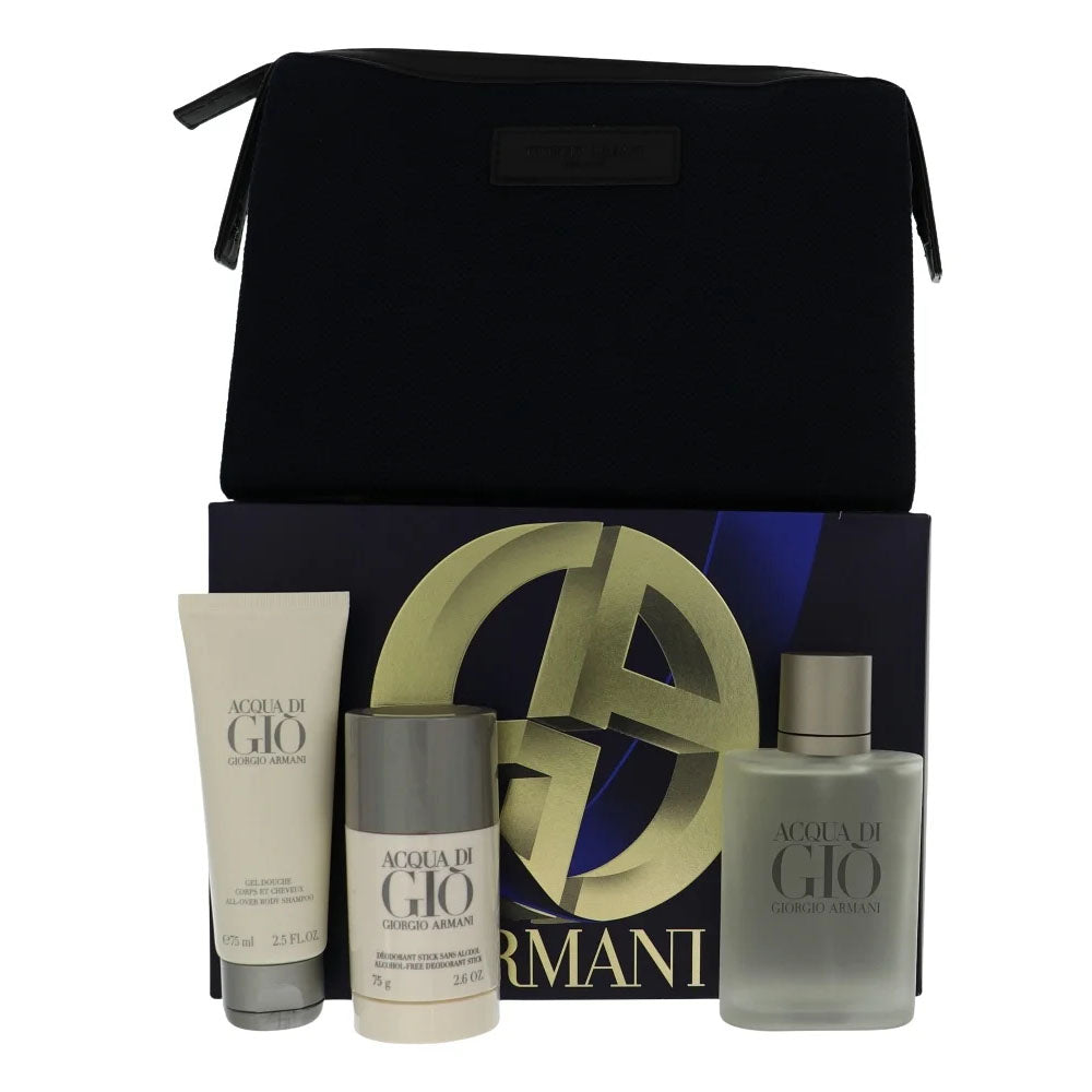 Giorgio Armani Acqua Di Gio Eau De Toilette Gift Set For Men Pouch