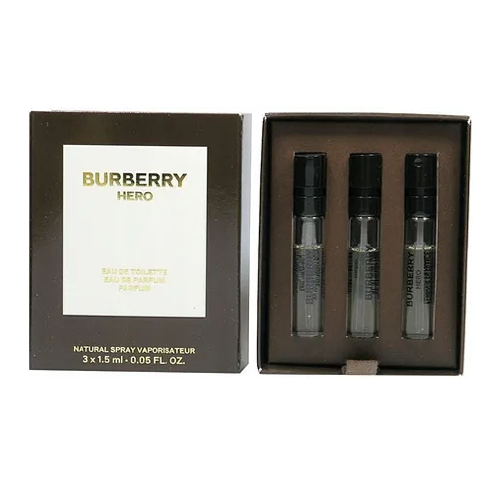 Burberry Hero Eau De Toilette Eau De Parfum Parfum Travel Set 3x1.5ml vial