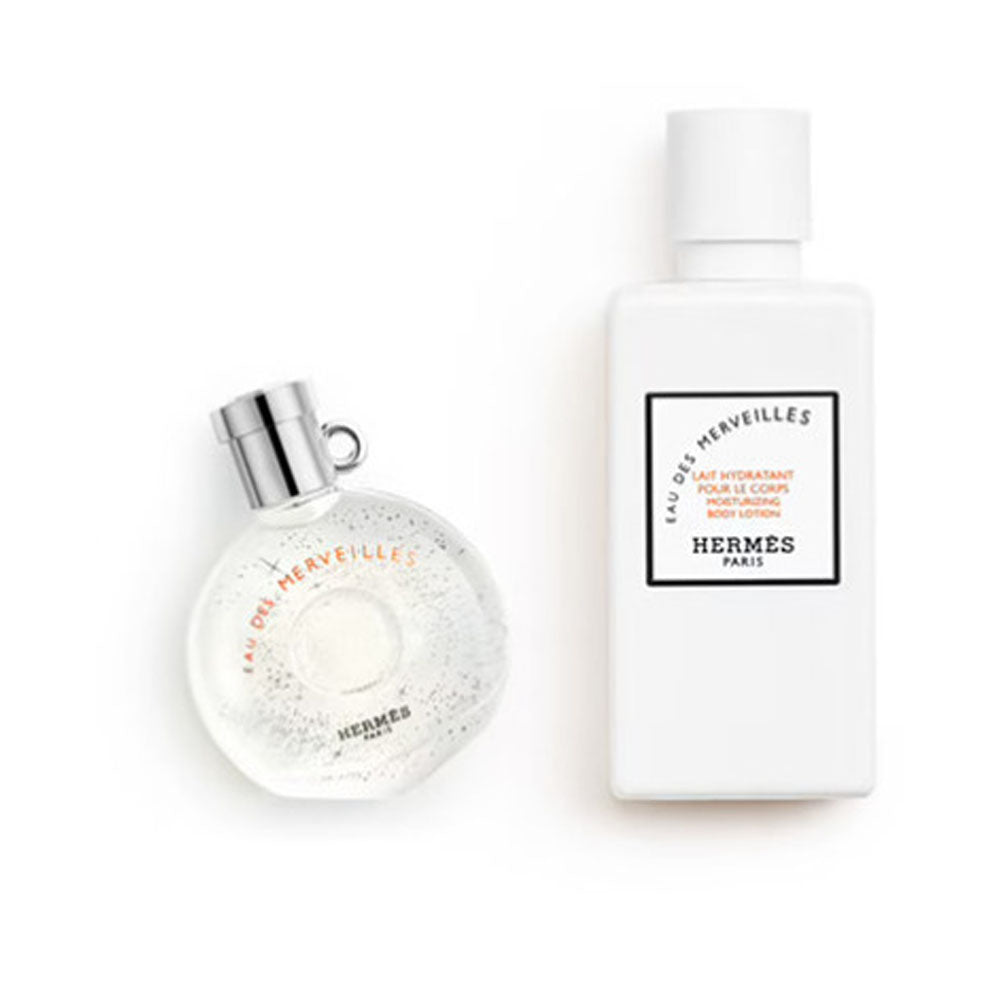 Hermes Eau Des Merveilles Bleue Eau De Toilette Miniature 7.5ml / Moisturizing Body Lotion 40ml