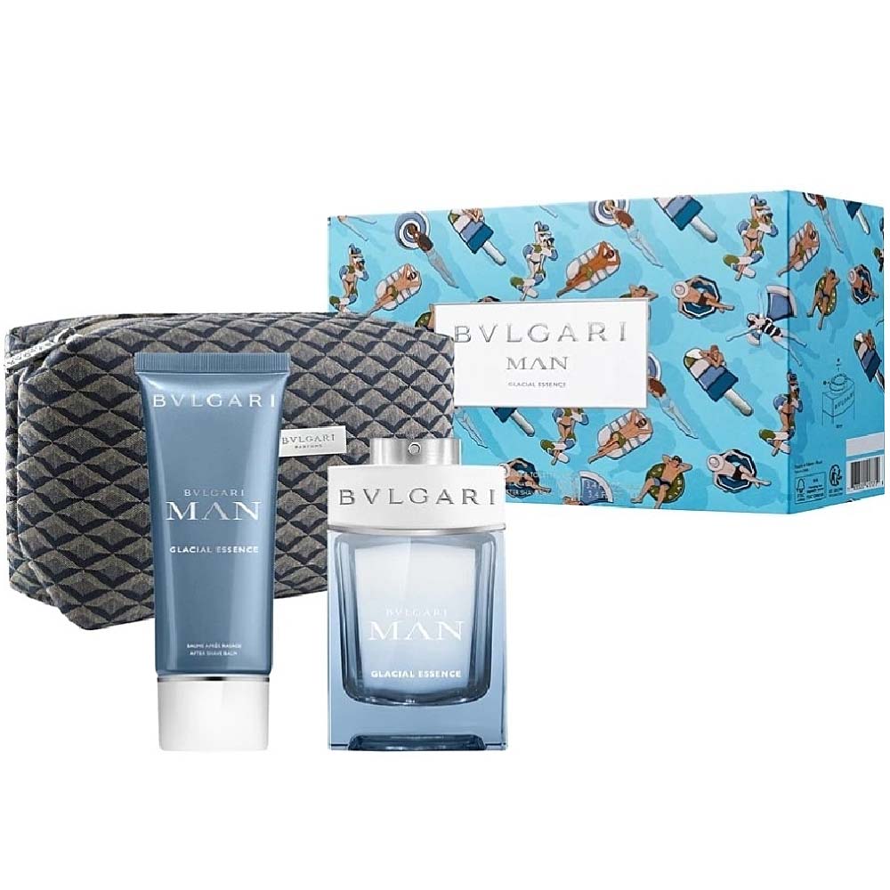 Bvlgari Man Glacial Essence Eau De Parfum Gift Set For Men