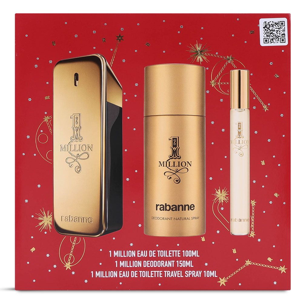 Rabanne 1 Million Eau De Toilette For Men 3pcs Set For Men