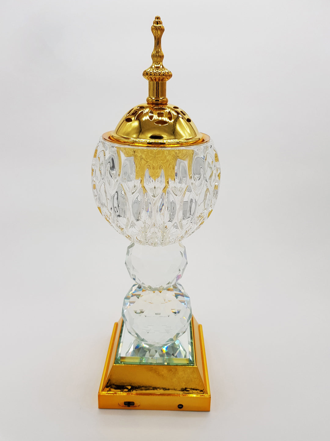 Crystal Bakhoor Burner with Rechargeble LED Lights &amp; 50g Fragrance Paste &amp; 10 Coal Coins