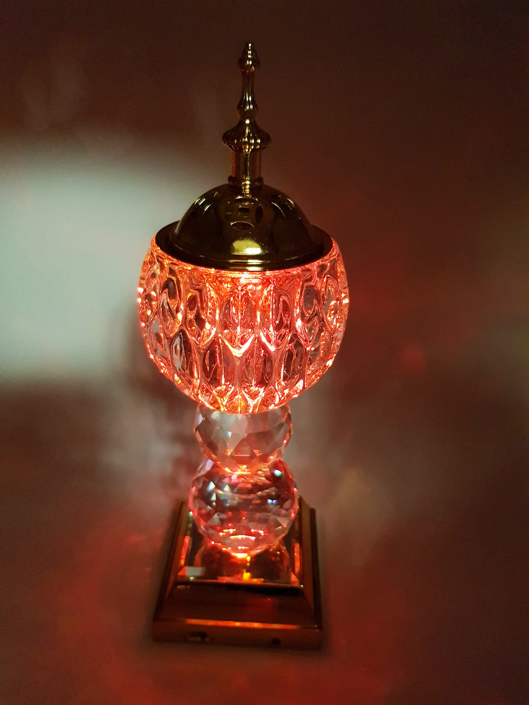 Crystal Bakhoor Burner with Rechargeble LED Lights &amp; 50g Fragrance Paste &amp; 10 Coal Coins