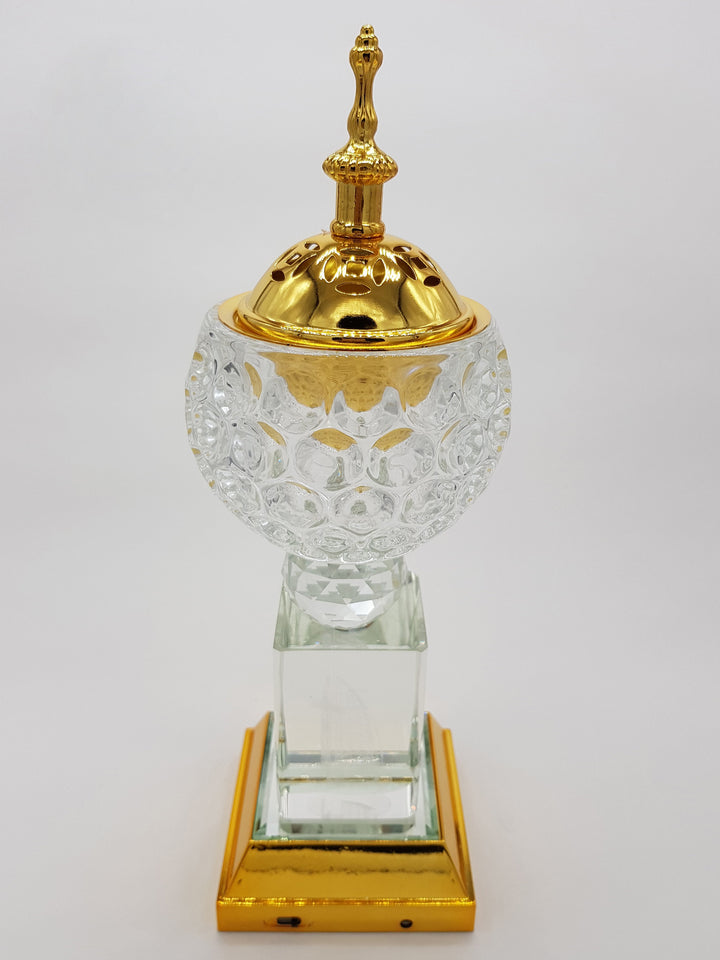 Crystal Bakhoor Burner with Rechargeble LED Lights, 50g Fragrance Paste &amp; 10 Coal Coins