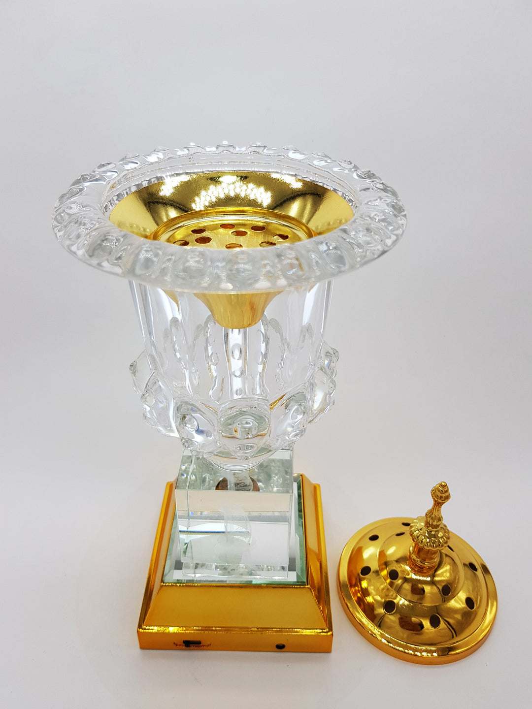 Crystal Bakhoor Burner with Rechargeble LED Lights, 50g Fragrance Paste &amp; 10 Coal Coins