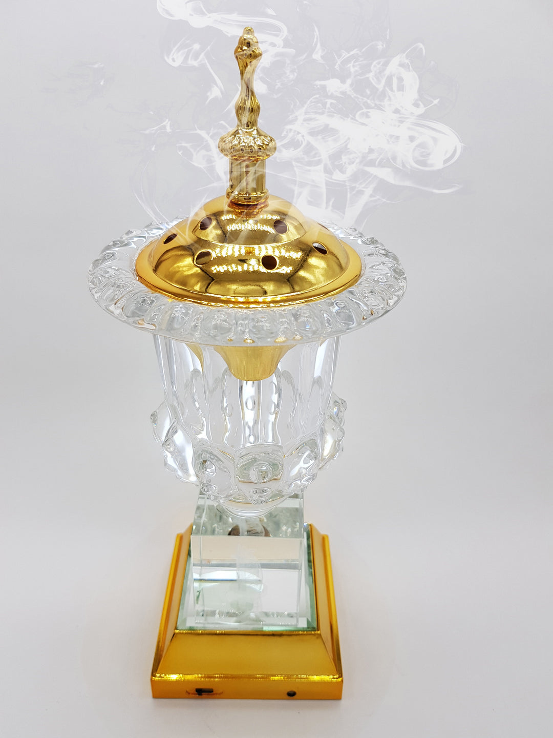 Crystal Bakhoor Burner with Rechargeble LED Lights, 50g Fragrance Paste &amp; 10 Coal Coins