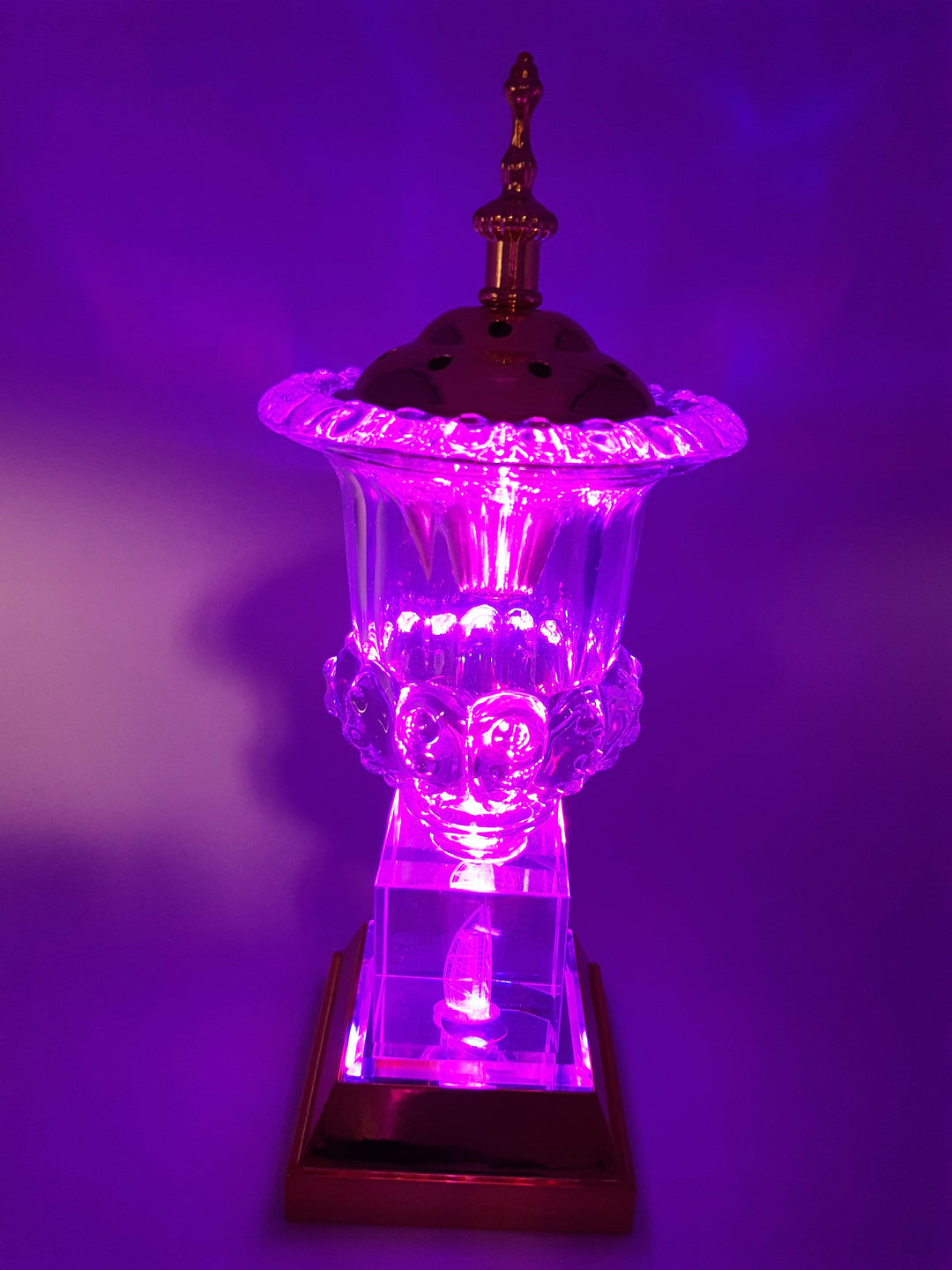 Crystal Bakhoor Burner with Rechargeble LED Lights, 50g Fragrance Paste &amp; 10 Coal Coins
