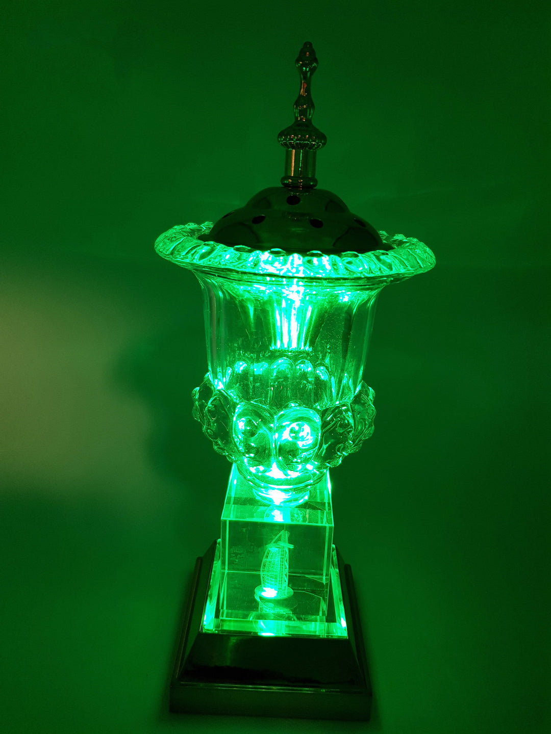 Crystal Bakhoor Burner with Rechargeble LED Lights, 50g Fragrance Paste &amp; 10 Coal Coins