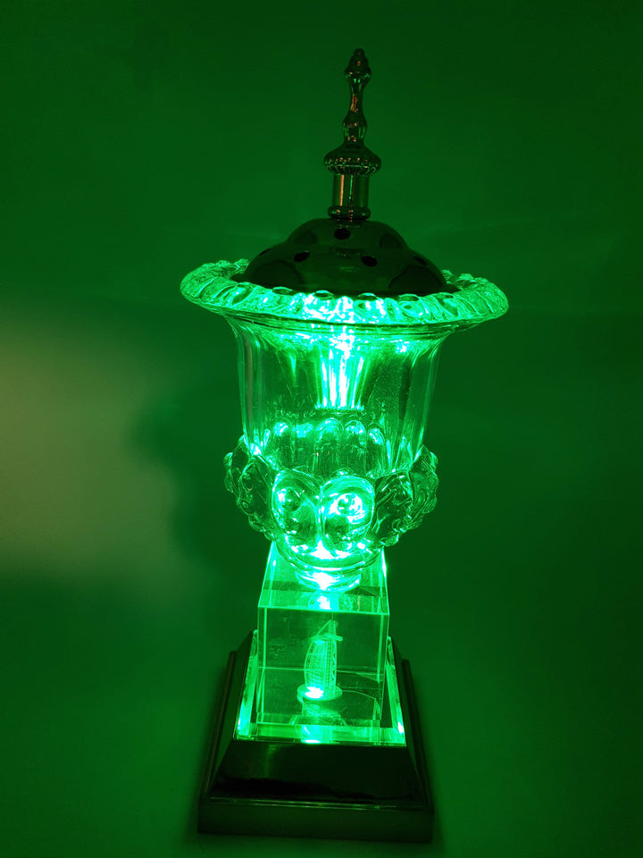 Crystal Bakhoor Burner with Rechargeble LED Lights, 50g Fragrance Paste &amp; 10 Coal Coins