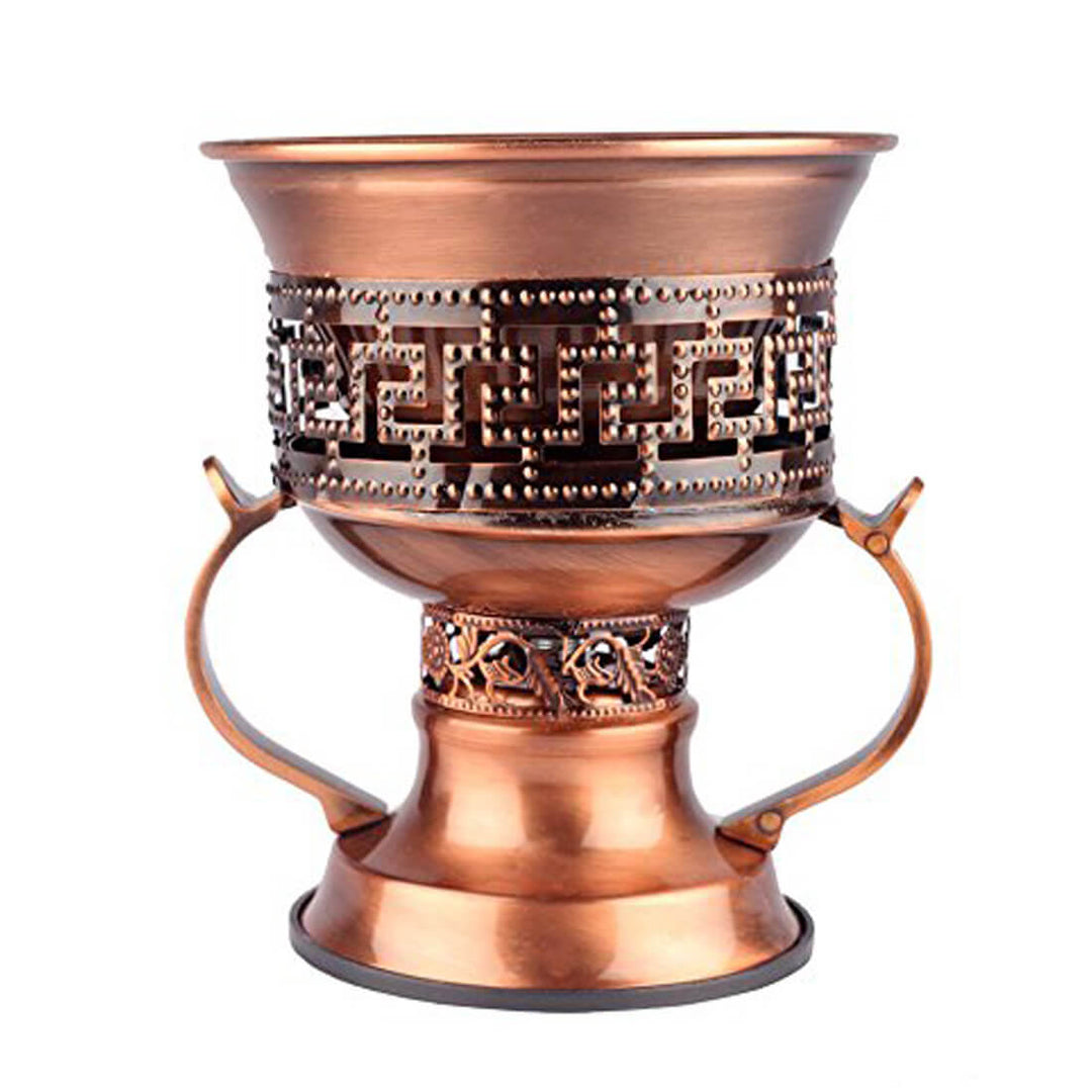 Non Electrical Bakhoor Burner with 10 Coal Coins &amp; 40g Fragrance Paste - Copper