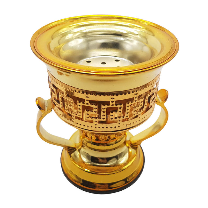 Non Electrical Bakhoor Burner with 10 Coal Coins &amp; 40g Fragrance Paste - Golden