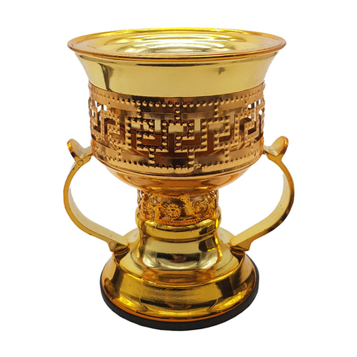 Non Electrical Bakhoor Burner with 10 Coal Coins &amp; 40g Fragrance Paste - Golden
