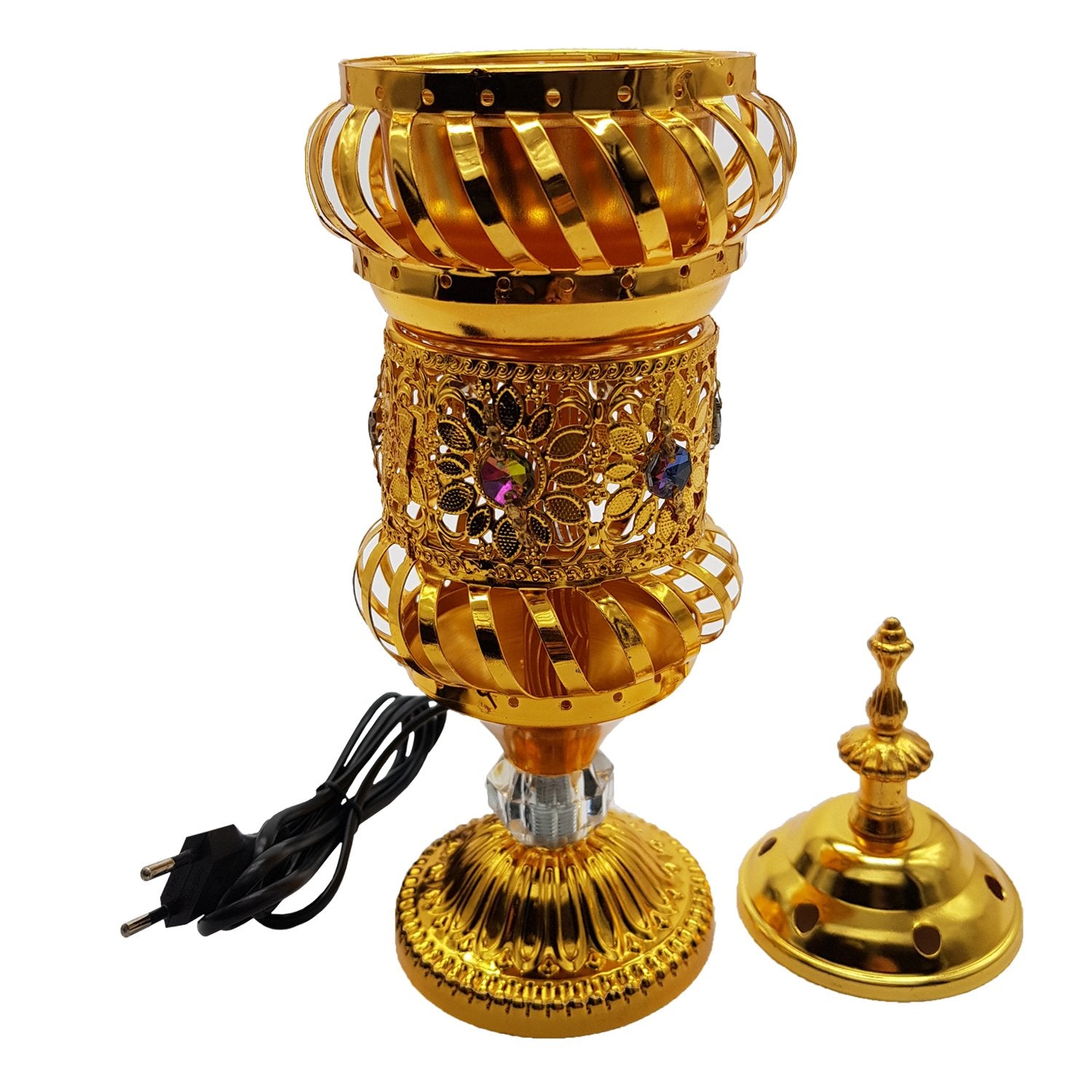 Electrical Bakhoor Burner & 50g Fragrance Paste Iron Incense Holder - Golden (Oud/BAKHOOR/LOBAAN)