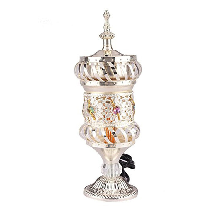 Electrical Bakhoor Burner &amp; 50g Fragrance Paste Iron Incense Holder - Silver (Oud/BAKHOOR/LOBAAN)