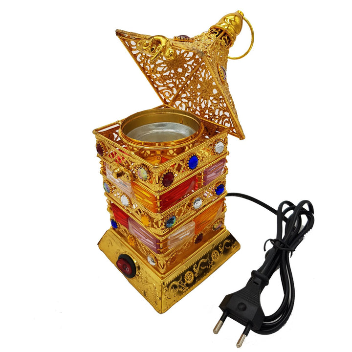 Electrical Bakhoor Burner &amp; 50g Fragrance Paste - Golden