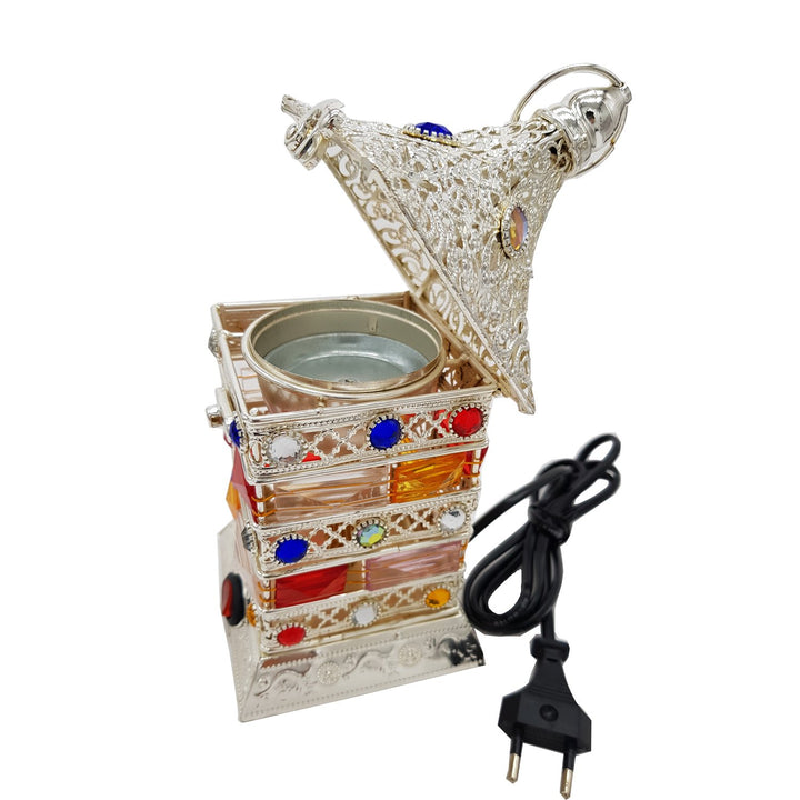 Electrical Bakhoor Burner &amp; 50g Fragrance Paste - Silver