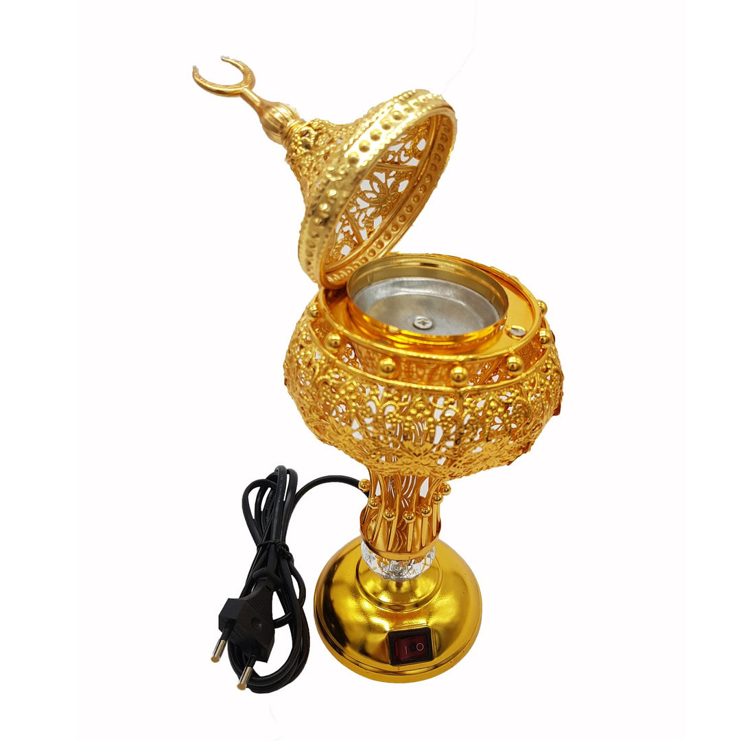 Electrical Bakhoor Burner &amp; 50g Fragrance Paste - Golden