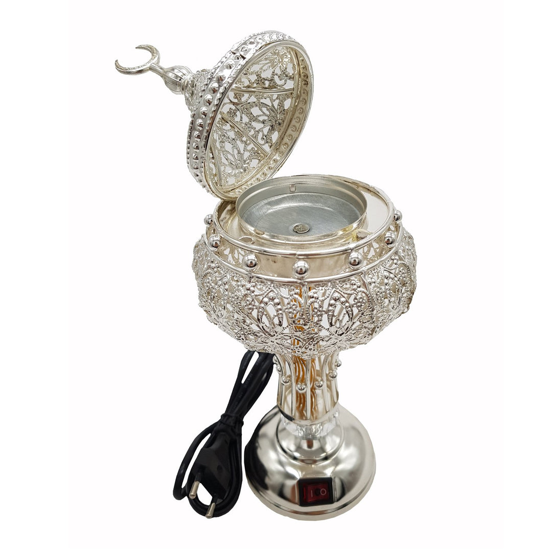 Electrical Bakhoor Burner &amp; 50g Fragrance Paste - Silver