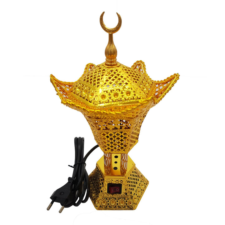 Electrical Bakhoor Burner &amp; 50g Fragrance Paste - Golden