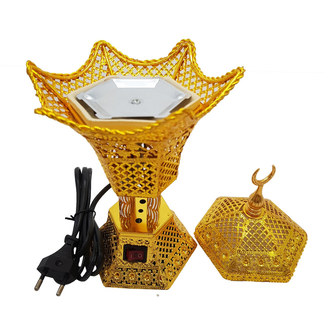 Electrical Bakhoor Burner &amp; 50g Fragrance Paste - Golden