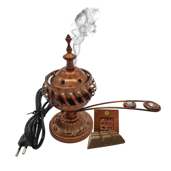 Electrical Bakhoor Burner &amp; 50g Fragrance Paste - Copper