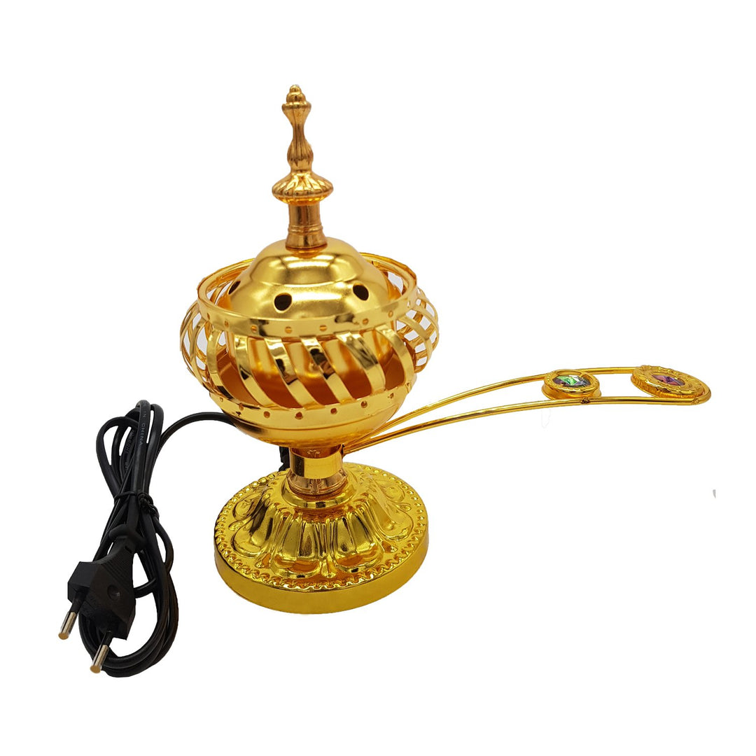 Electrical Bakhoor Burner &amp; 50g Fragrance Paste - Golden