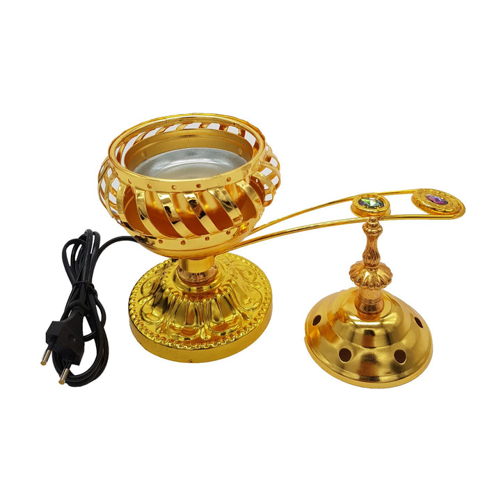 Electrical Bakhoor Burner &amp; 50g Fragrance Paste - Golden