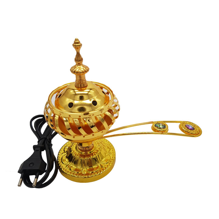 Electrical Bakhoor Burner &amp; 50g Fragrance Paste - Golden