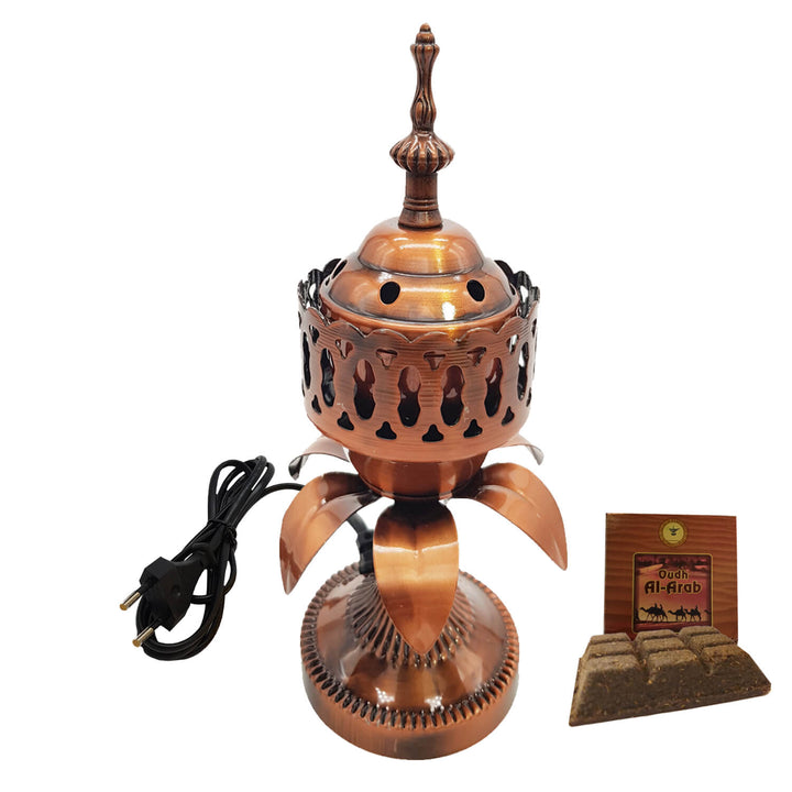 Electrical Bakhoor Burner &amp; 50g Fragrance Paste - Copper