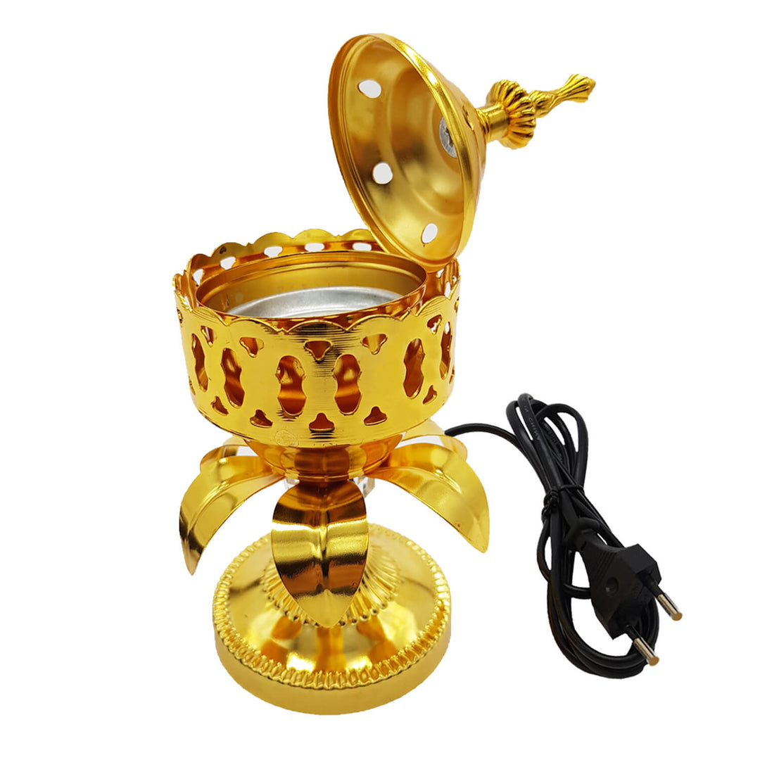 Electrical Bakhoor Burner &amp; 50g Fragrance Paste - Golden