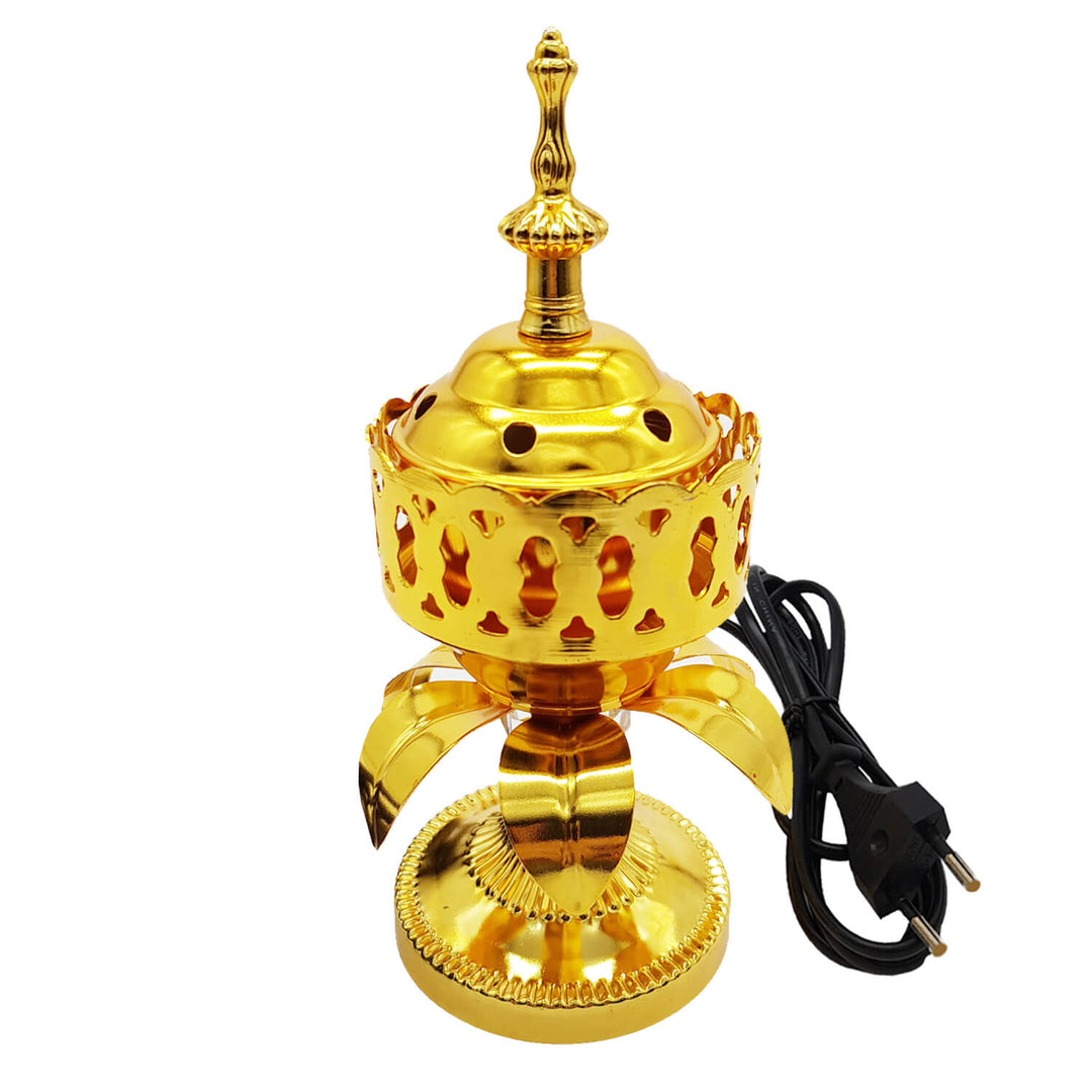 Electrical Bakhoor Burner &amp; 50g Fragrance Paste - Golden