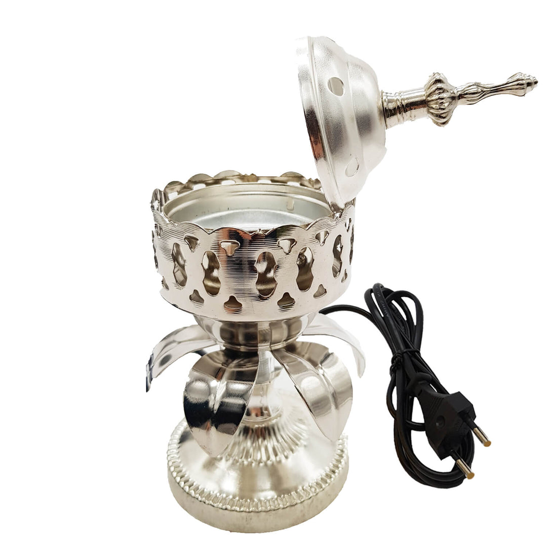 Electrical Bakhoor Burner &amp; 50g Fragrance Paste - Silver