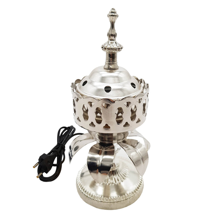 Electrical Bakhoor Burner &amp; 50g Fragrance Paste - Silver