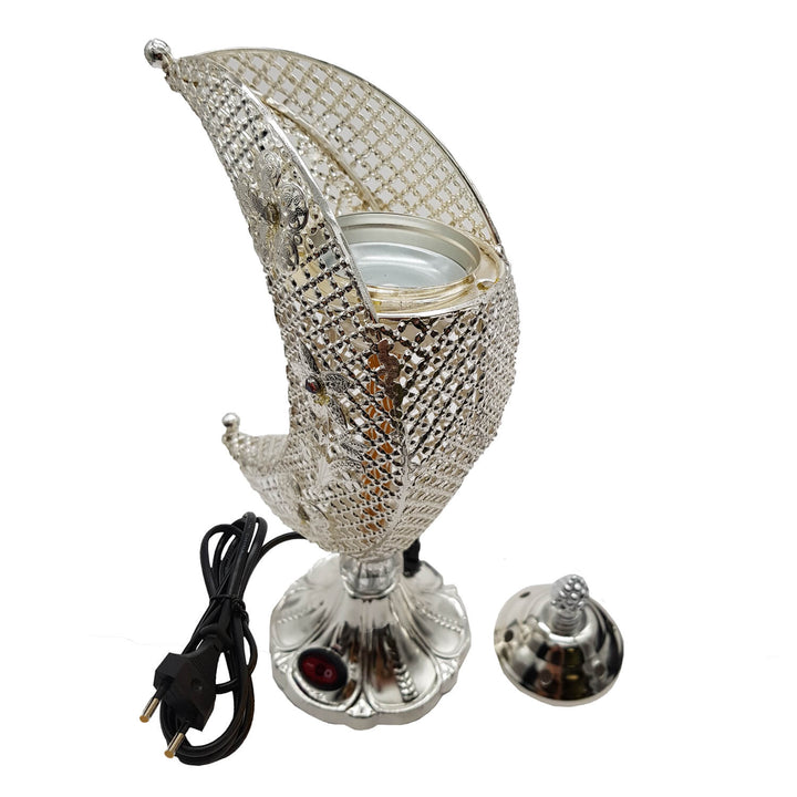 Electrical Bakhoor Burner &amp; 50g Fragrance Paste - Silver