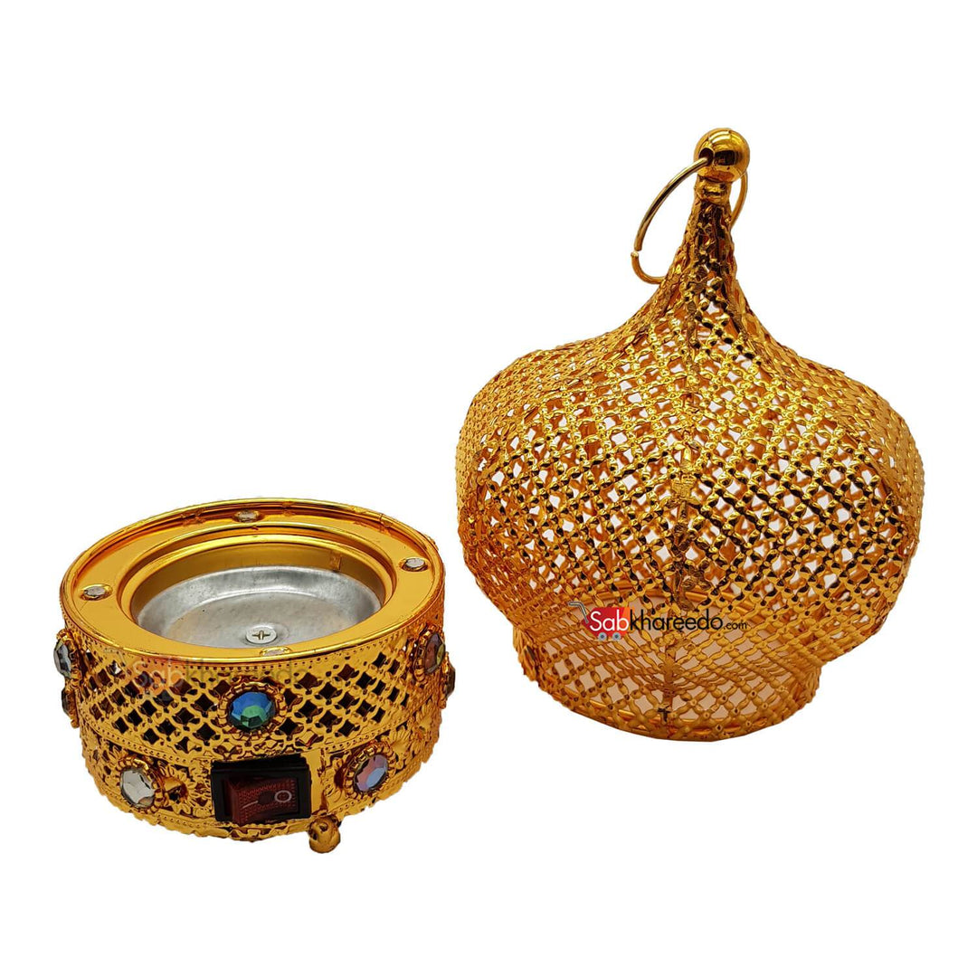 Electrical Bakhoor Burner &amp; 50g Fragrance Paste - Golden