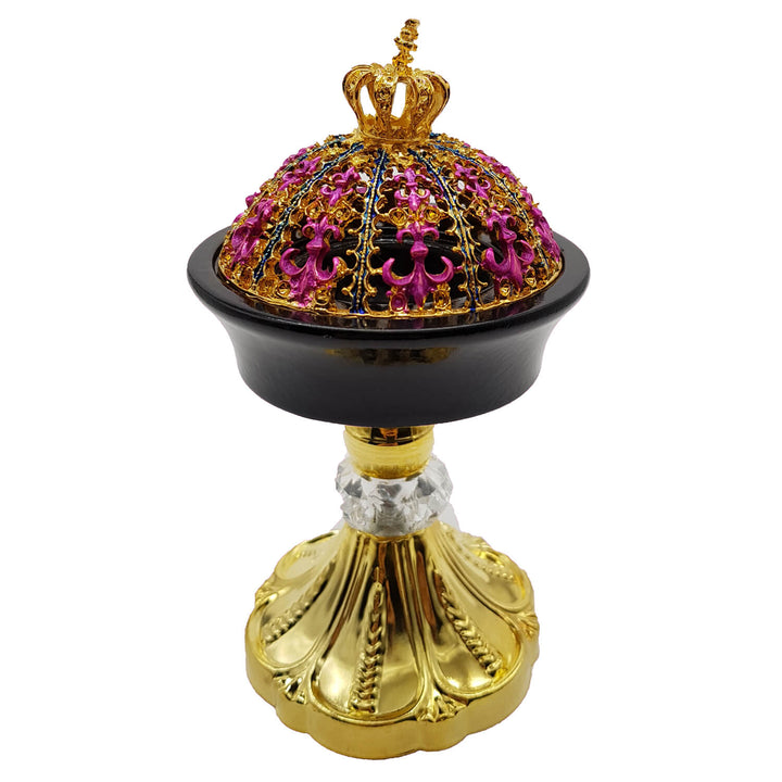 Non Electrical Bakhoor Burner, 50g Fragrance Paste &amp; 10 Coal Coins - Pink