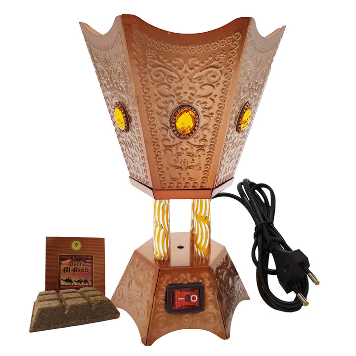 Electrical Bakhoor Burner &amp; 50g Fragrance Paste - Copper