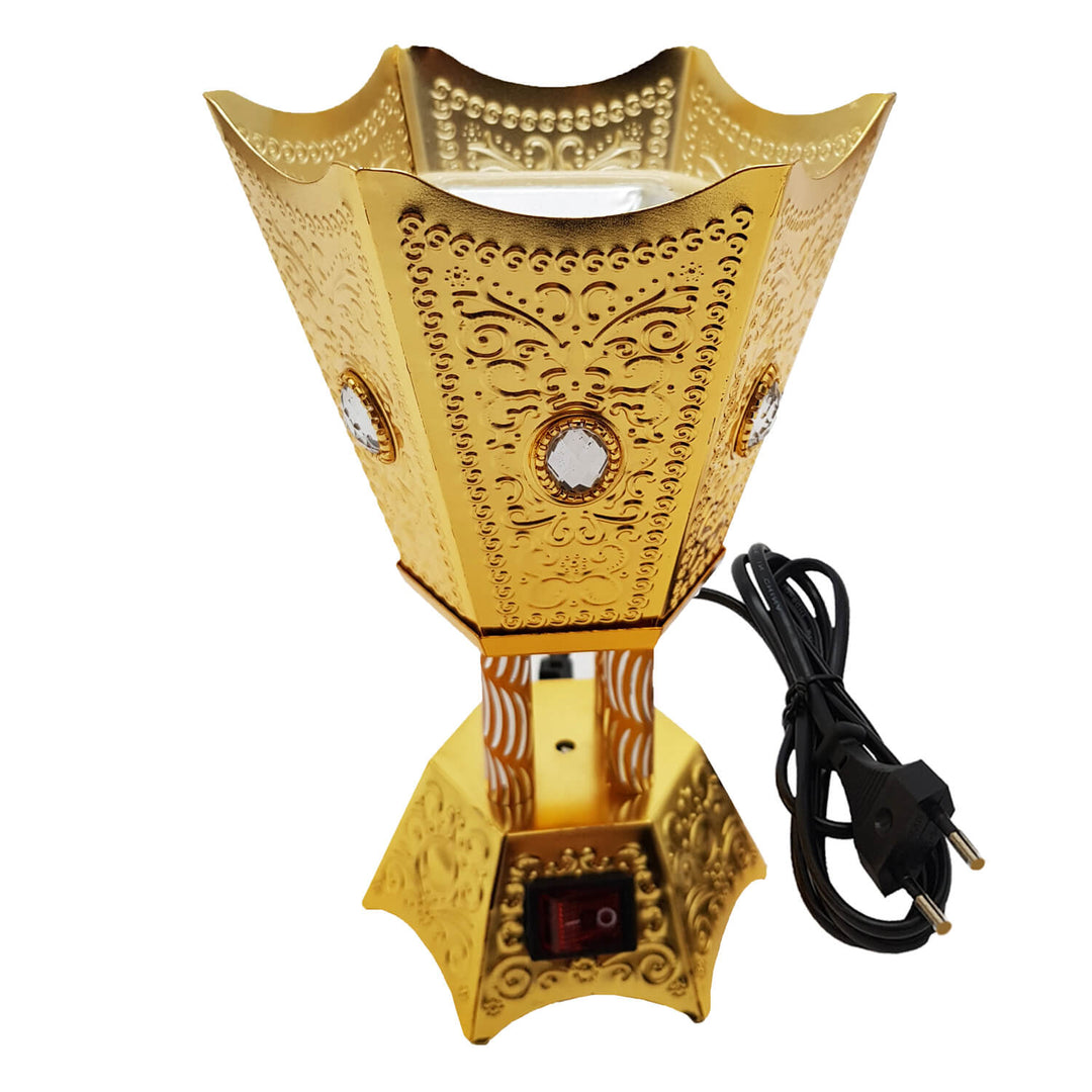 Electrical Bakhoor Burner &amp; 50g Fragrance Paste - Golden