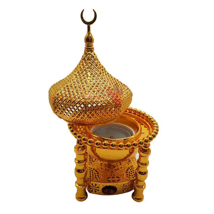 Electrical Bakhoor Burner &amp; 50g Fragrance Paste - Golden