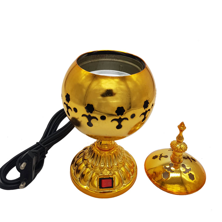 Exclusive Electrical Bakhoor Burner &amp; 40g Fragrance Paste - Golden