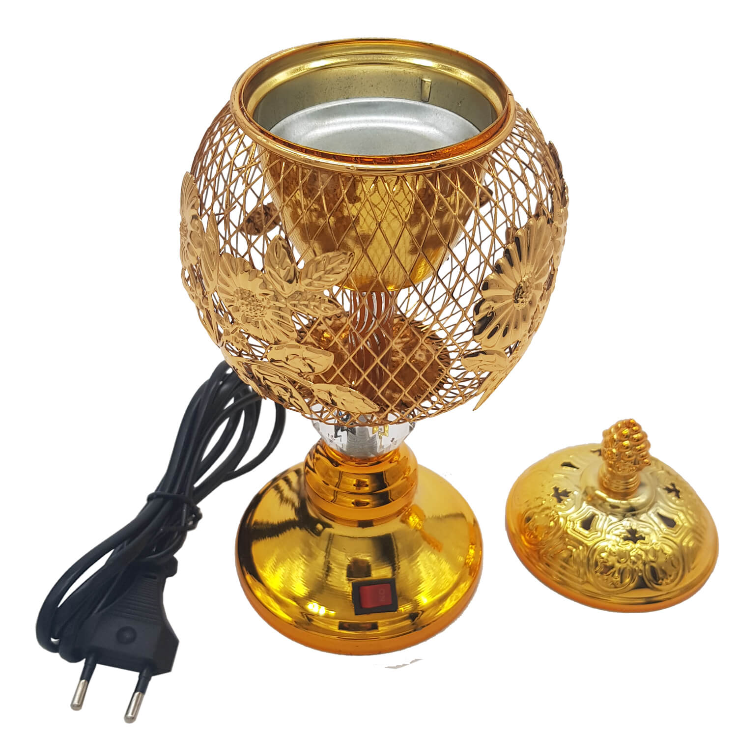 Electrical Bakhoor Burner & 40g Fragrance Paste - Golden