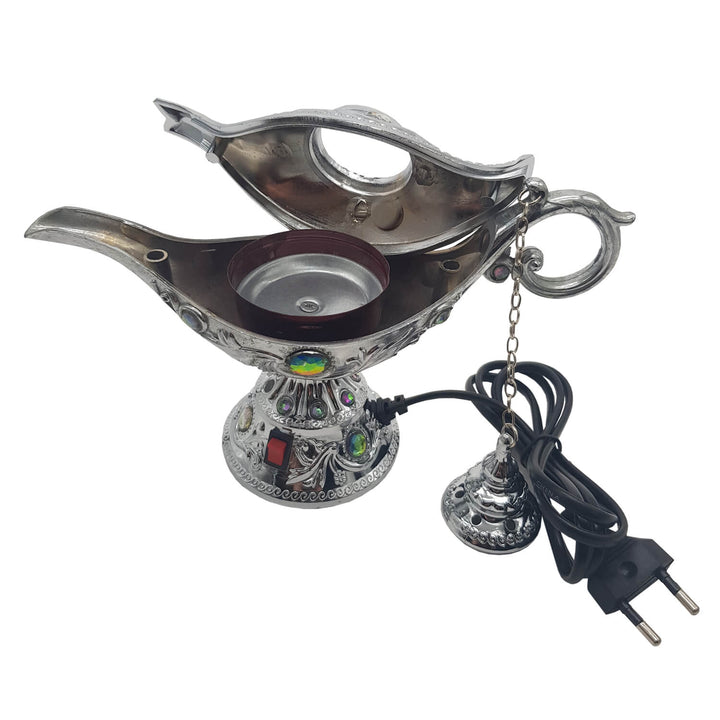 Electrical Bakhoor Burner &amp; 40g Fragrance Paste - Silver