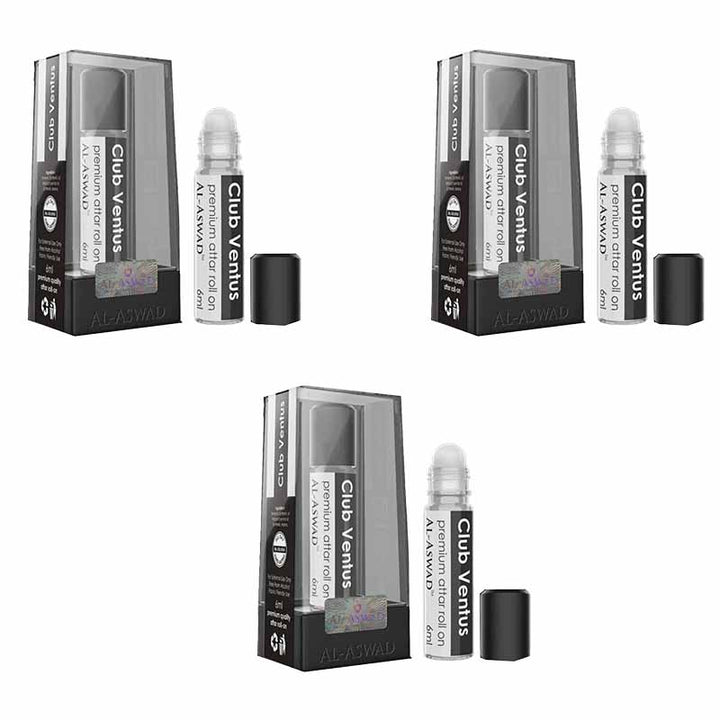 Al Aswad Club Ventus Roll On Attar (Pack of 3)