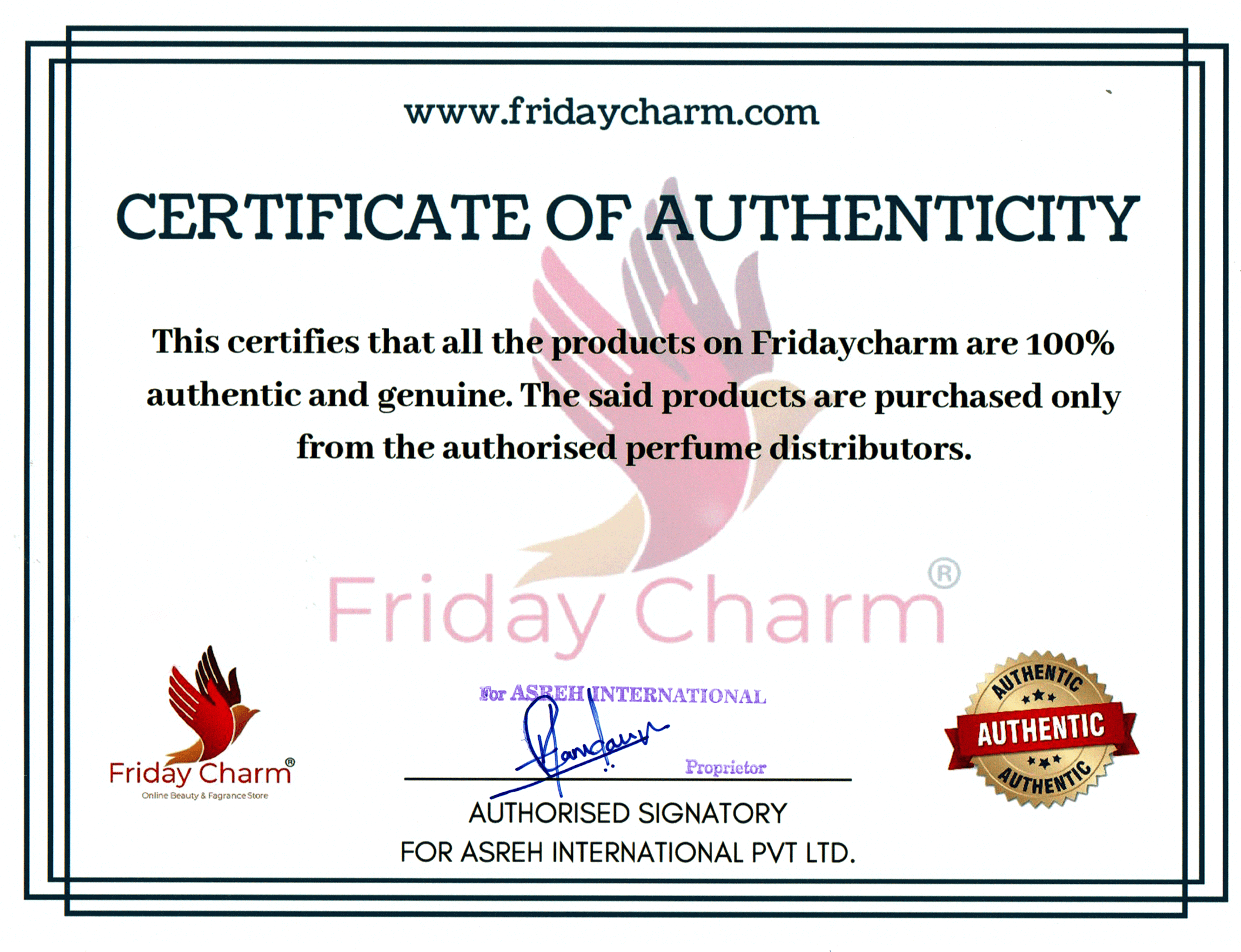 Certificate Of Authenticity